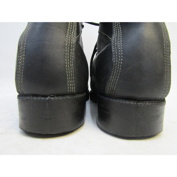 Mens Size 10 D Black Leather Lace Up Ankle Steel Toe Work Boots main image 5
